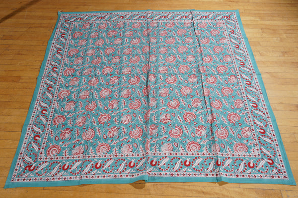 Block Printed Cotton Table Cover - 150 x 150 cms